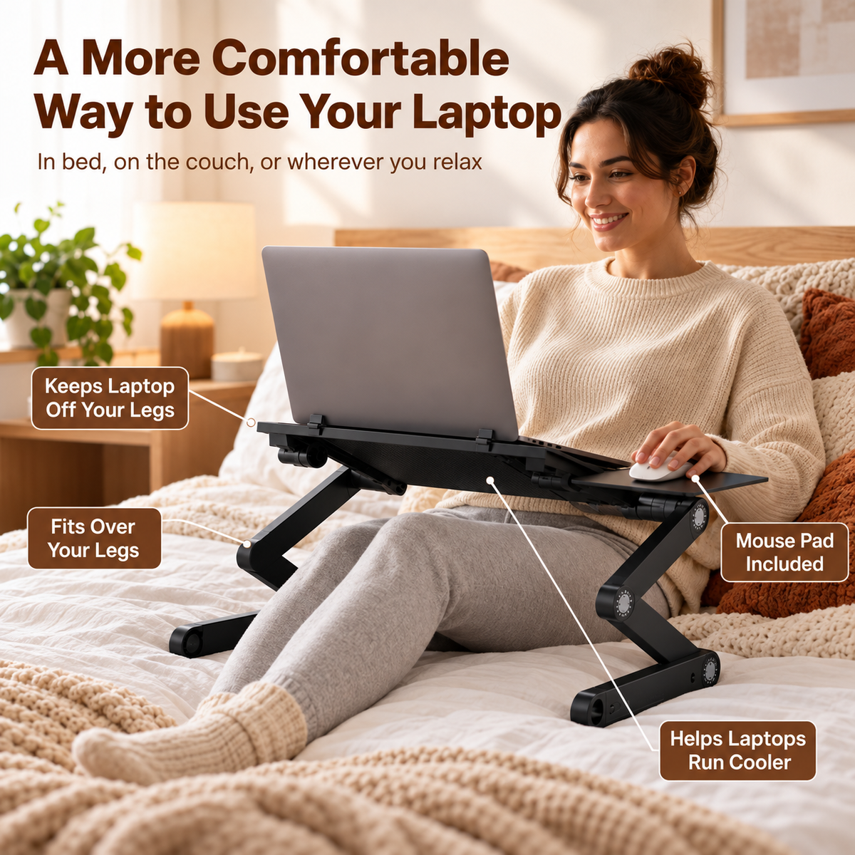 Adjustable Aluminum Laptop Lap Desk