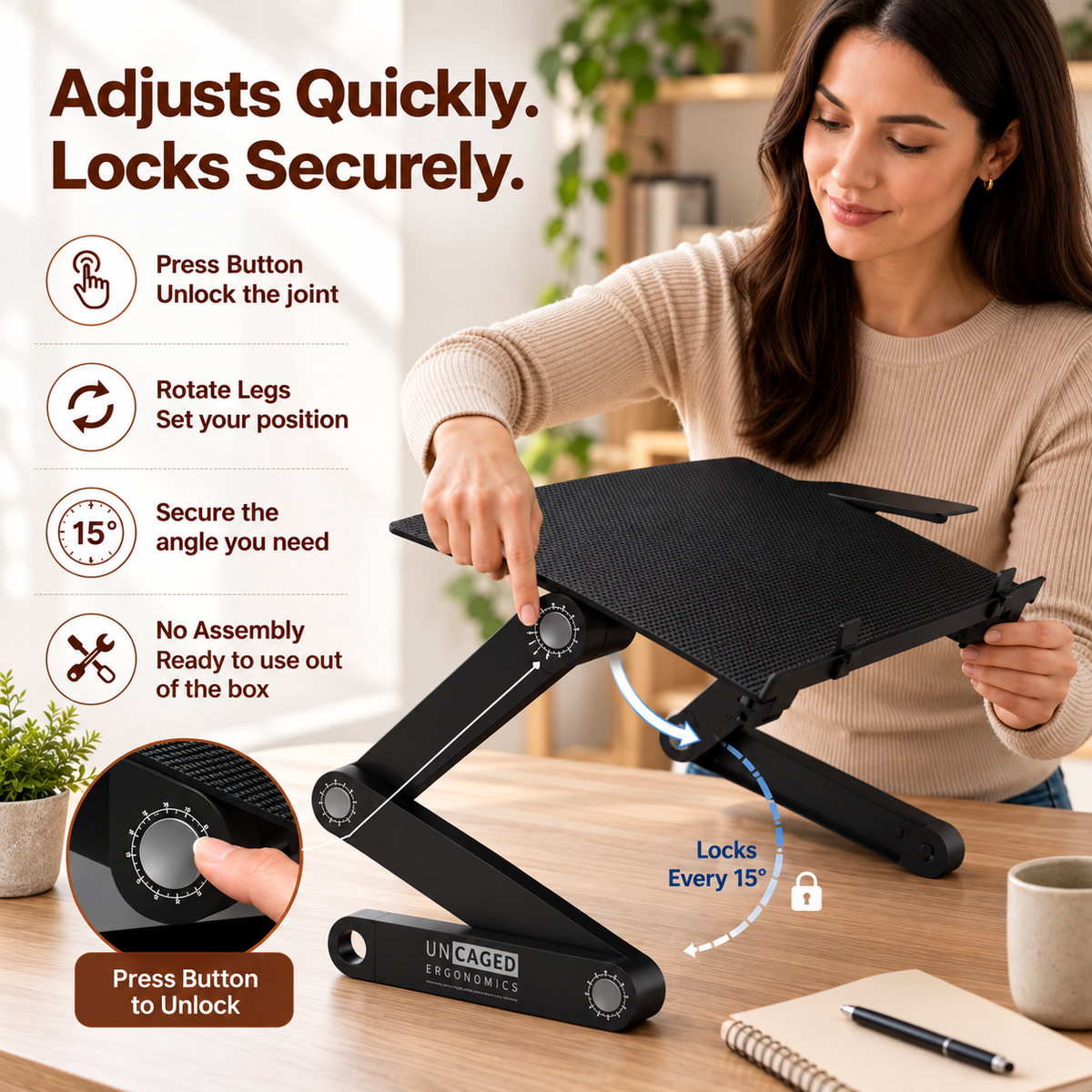 Adjustable Aluminum Laptop Lap Desk