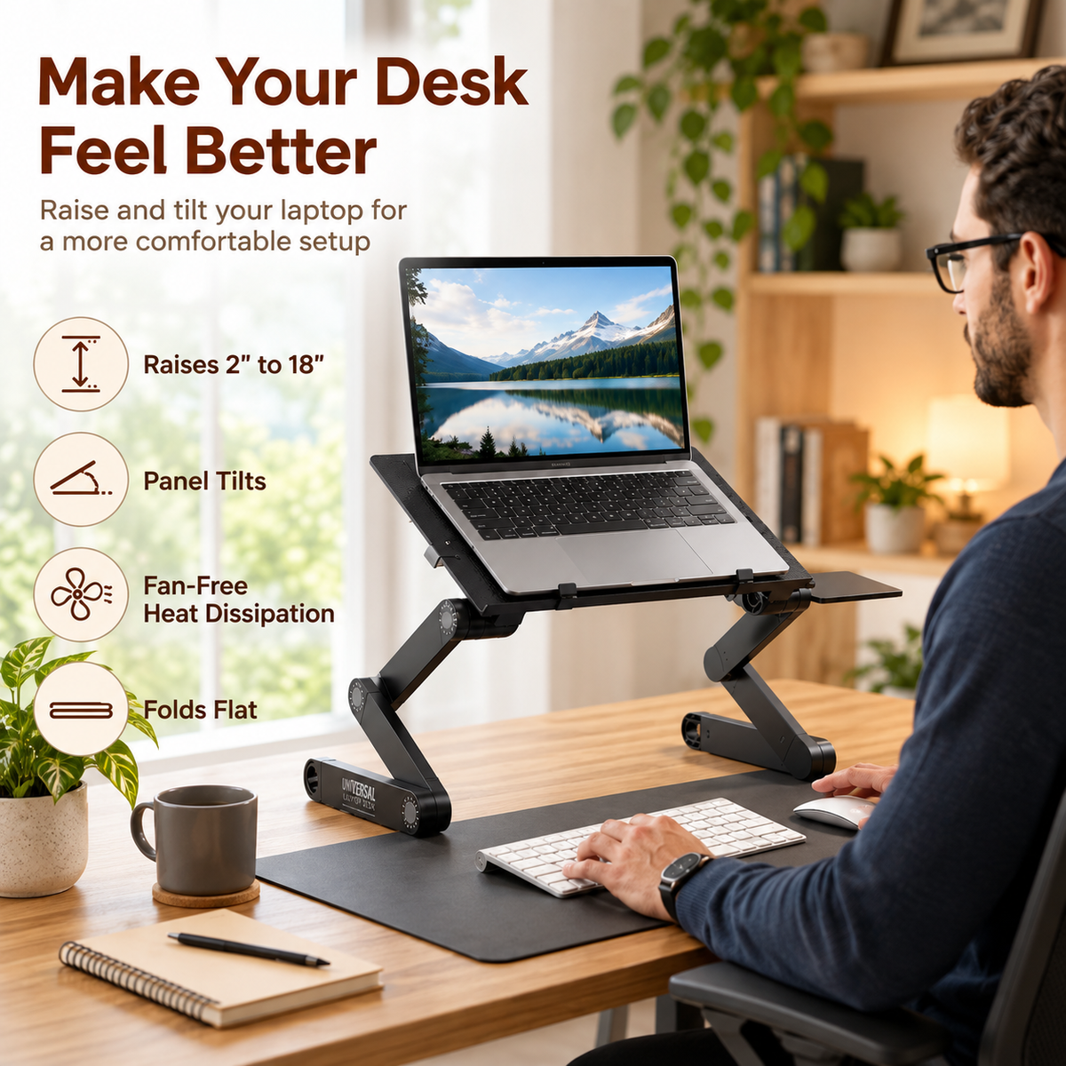 Adjustable Aluminum Laptop Lap Desk