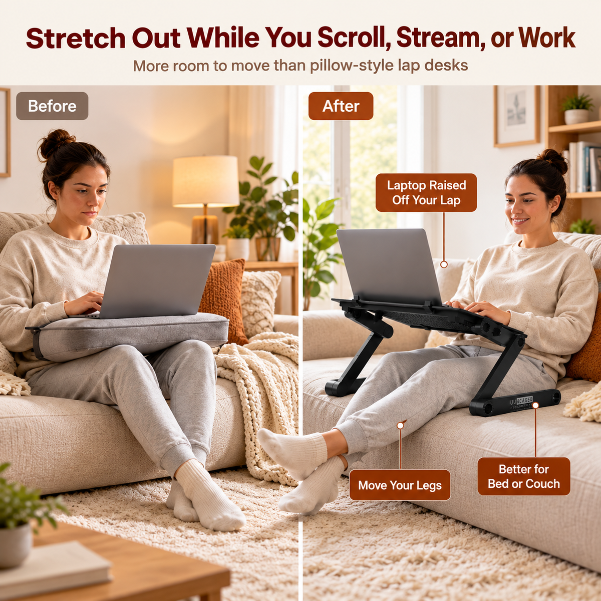 Adjustable Aluminum Laptop Lap Desk