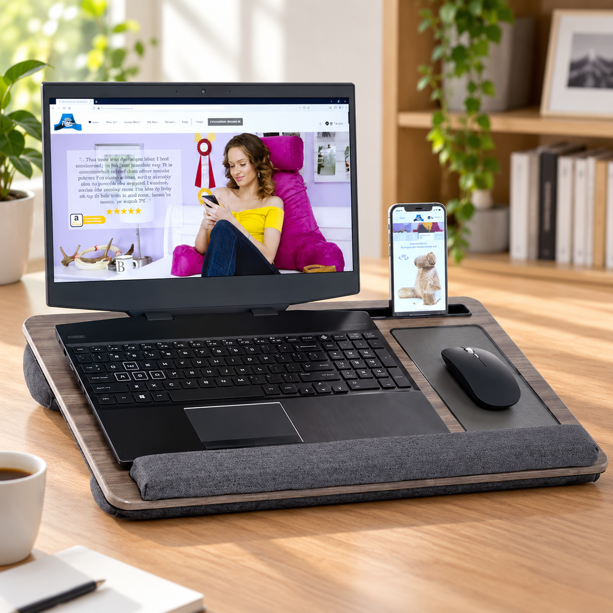 Adjustable Wooden Laptop Bed Desk